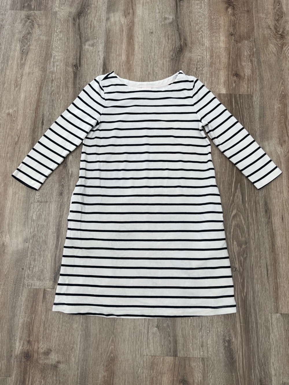 a new day White and Black Striped Tunic Top